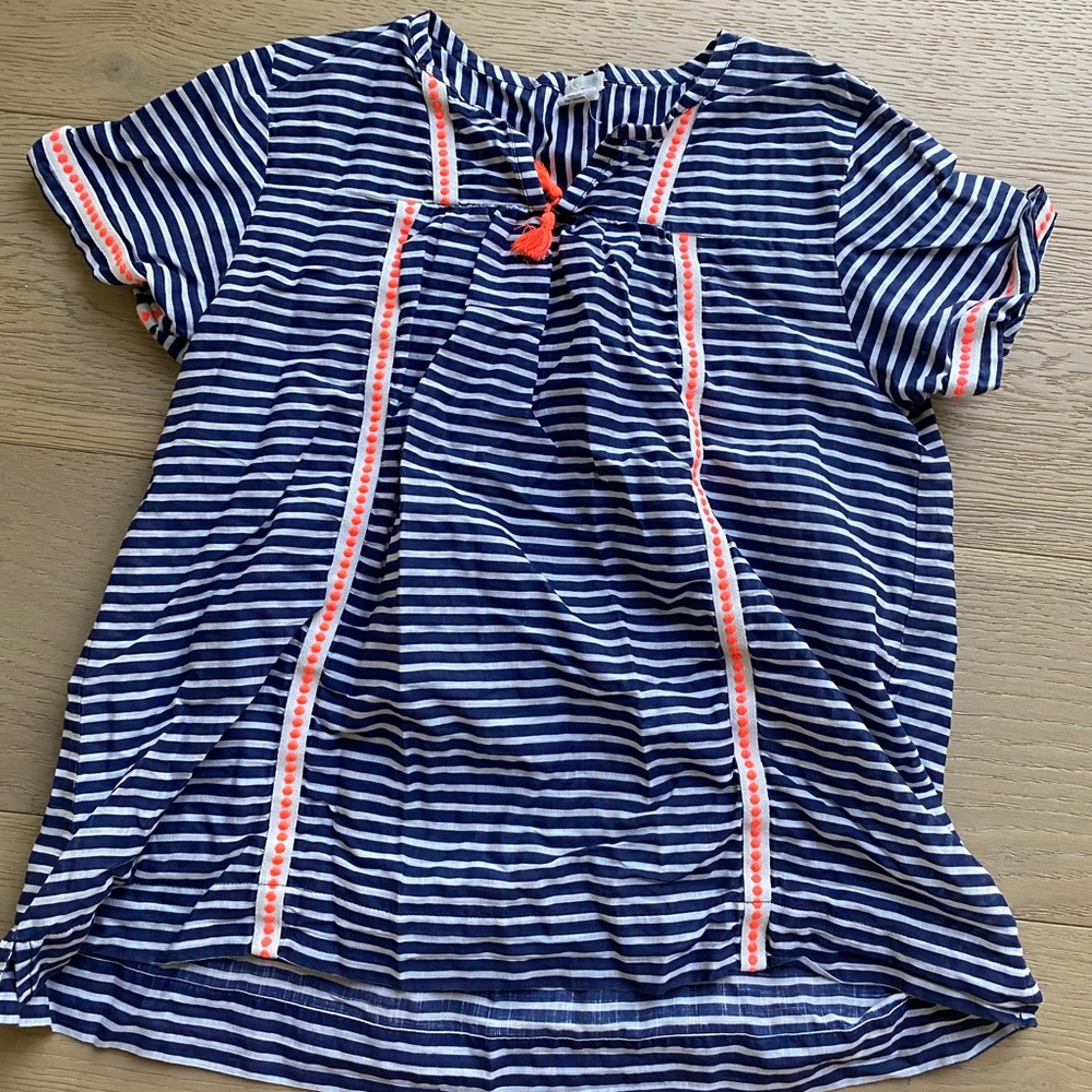 Crewcuts Girls Tunic Navy And Orange Striped size 14